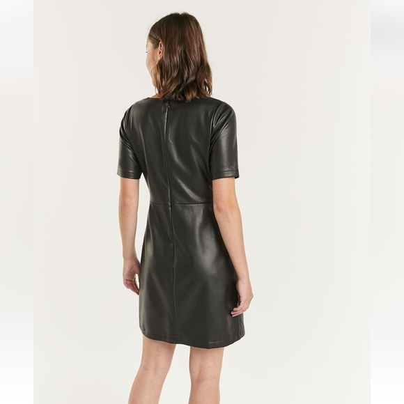 Faux Leather Wrap Dress - Picture 2 of 2
